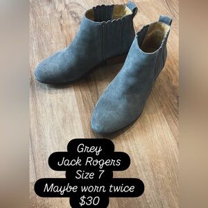 Jack Rogers Charcoal Suede Ankle Boots